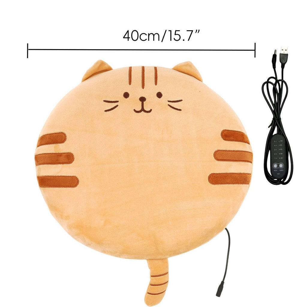 New Winter USB Heated Seat Cushion, Round Cartoon Pad for Office and Outdoor Use, Constant Temperature, Cute Cat, Bear, Dinosaur or Owl Design, Powered by USB (Green Dinosaur)