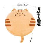 New Winter USB Heated Seat Cushion, Round Cartoon Pad for Office and Outdoor Use, Constant Temperature, Cute Cat, Bear, Dinosaur or Owl Design, Powered by USB (Pink Cat)