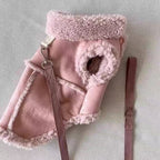 Cozy Pet Winter Vest with Leash Loop: Faux Suede & Plush Fleece Warm Coat for Small Dogs, Cats, and Puppies – Perfect for Autumn, Winter Walks, and Indoor Comfort (S, Pink)(Leash not included)