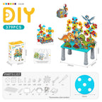 DIY Creative Screw Puzzle Building Block Table Set for Kids Ages 3+ – Educational STEM Toy with Colorful Plastic Pieces, Tools, and Bonus Drawing Board for Home Play and Skill Development (752PCS, Engineering)