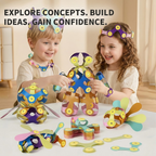 Kids 3D Soft Magnetic Building Tiles Toy Set, Creative DIY Puzzle Blocks for Ages 3+ - Develops Fine Motor Skills & Imagination, Ideal Birthday Gift for Girls, Home Play STEM Learning Kit (100PCS)