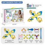 Kids 3D Soft Magnetic Building Tiles Toy Set, Creative DIY Puzzle Blocks for Ages 3+ - Develops Fine Motor Skills & Imagination, Ideal Birthday Gift for Girls, Home Play STEM Learning Kit (32PCS)