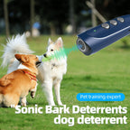 Handheld Ultrasonic Anti-Barking Training Device for Dogs, Safe and Humane Deterrent with LED Light, Indoor and Outdoor Use (Navy)
