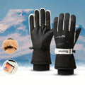 Winter Full-Finger Touchscreen Thermal Gloves for Skiing, Hiking, Cycling, and Outdoor Activities – Unisex Waterproof, Windproof, and Warm Design with Anti-Slip Grip and Adjustable Wrist Strap (Black)