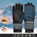 Winter Full-Finger Touchscreen Thermal Gloves for Skiing, Hiking, Cycling, and Outdoor Activities – Unisex Waterproof, Windproof, and Warm Design with Anti-Slip Grip and Adjustable Wrist Strap (Navy)