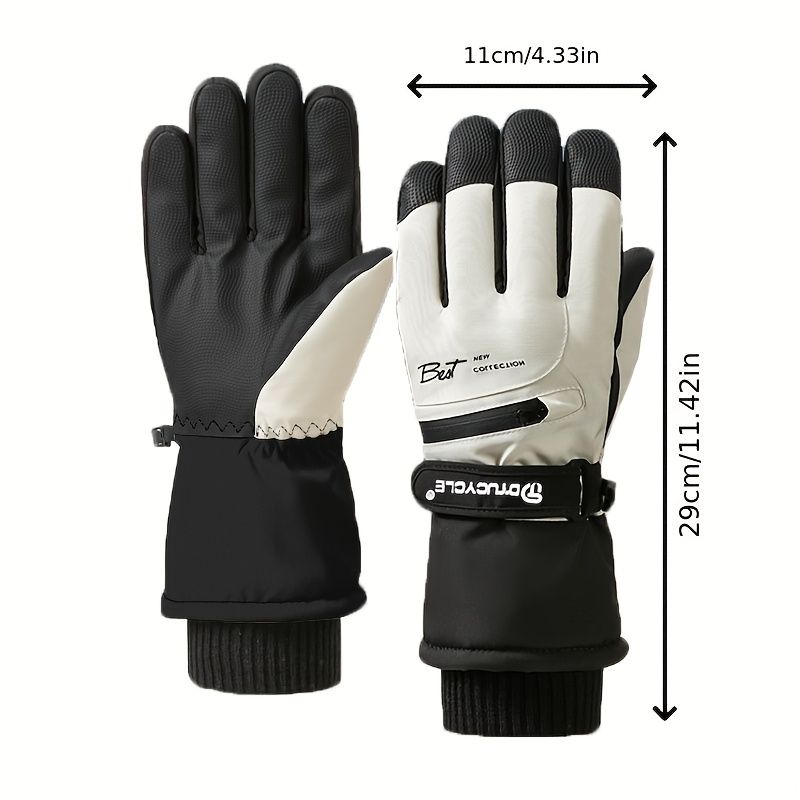 Winter Full-Finger Touchscreen Thermal Gloves for Skiing, Hiking, Cycling, and Outdoor Activities – Unisex Waterproof, Windproof, and Warm Design with Anti-Slip Grip and Adjustable Wrist Strap (Pink)