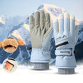 Winter Full-Finger Touchscreen Thermal Gloves for Skiing, Hiking, Cycling, and Outdoor Activities – Unisex Waterproof, Windproof, and Warm Design with Anti-Slip Grip and Adjustable Wrist Strap (SkyBlue)