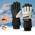 Winter Full-Finger Touchscreen Thermal Gloves for Skiing, Hiking, Cycling, and Outdoor Activities – Unisex Waterproof, Windproof, and Warm Design with Anti-Slip Grip and Adjustable Wrist Strap (White)