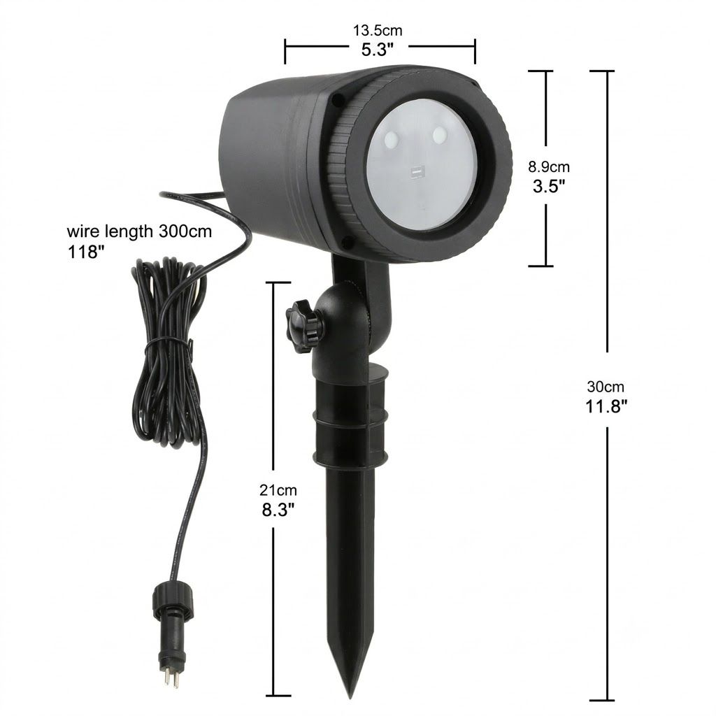 Outdoor Waterproof Laser Projection Light with RGB Dynamic Starry Sky Effect – Ideal for Garden, Lawn, Patio, Christmas Tree, and Party Decoration with Remote Control and Timer (White)