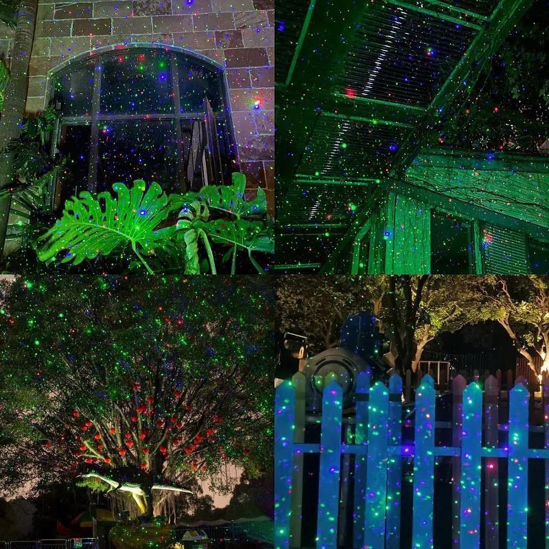 Outdoor Waterproof Laser Projection Light with RGB Dynamic Starry Sky Effect – Ideal for Garden, Lawn, Patio, Christmas Tree, and Party Decoration with Remote Control and Timer (White)