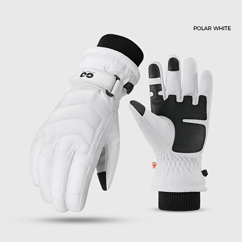 Unisex Winter Ski Gloves with Touchscreen Compatibility, Thick Fleece Lining, Windproof, Anti-Slip Grip for Snowboarding, Hiking, and Cold Weather Daily Commute (L, Black)