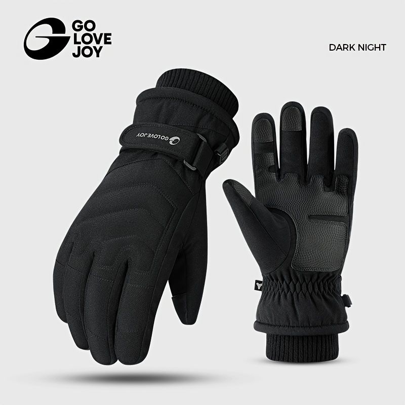 Unisex Winter Ski Gloves with Touchscreen Compatibility, Thick Fleece Lining, Windproof, Anti-Slip Grip for Snowboarding, Hiking, and Cold Weather Daily Commute (L, White)