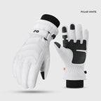 Unisex Winter Ski Gloves with Touchscreen Compatibility, Thick Fleece Lining, Windproof, Anti-Slip Grip for Snowboarding, Hiking, and Cold Weather Daily Commute (XL, White)