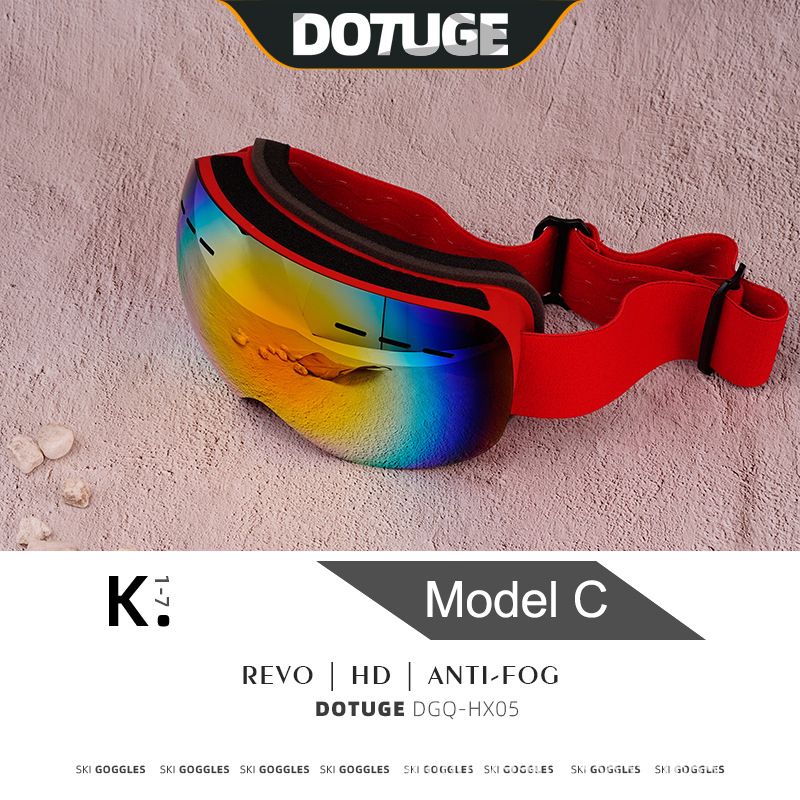 Kids Snow Goggles with Large Spherical Lens, Double-Layer Anti-Fog HD Lens, UV400 Protection, Adjustable Elastic Strap, Ideal for Skiing, Snowboarding & Winter Outdoor Sports (A)