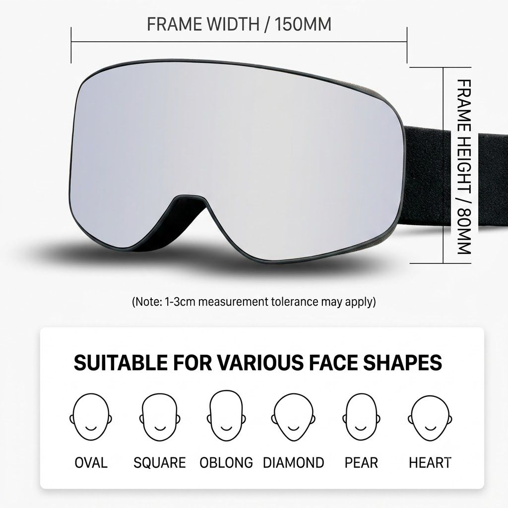 Kids Snow Goggles with Large Spherical Lens, Double-Layer Anti-Fog HD Lens, UV400 Protection, Adjustable Elastic Strap, Ideal for Skiing, Snowboarding & Winter Outdoor Sports (C)