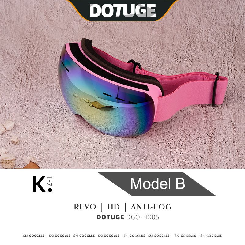 Kids Snow Goggles with Large Spherical Lens, Double-Layer Anti-Fog HD Lens, UV400 Protection, Adjustable Elastic Strap, Ideal for Skiing, Snowboarding & Winter Outdoor Sports (C)