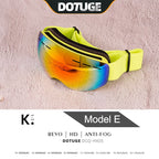 Kids Snow Goggles with Large Spherical Lens, Double-Layer Anti-Fog HD Lens, UV400 Protection, Adjustable Elastic Strap, Ideal for Skiing, Snowboarding & Winter Outdoor Sports (D)