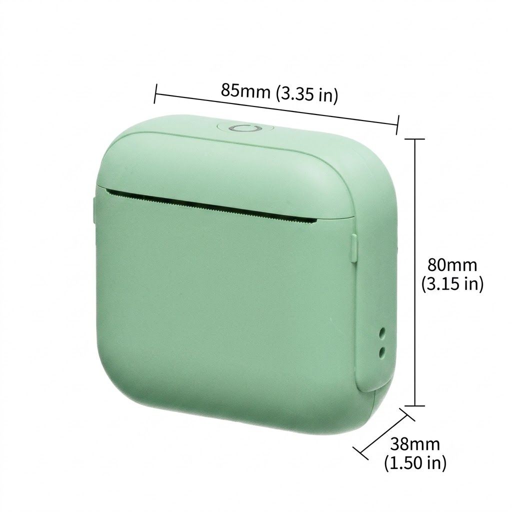 Mini Bluetooth Thermal Printer for Study, Journaling, and Labeling – Inkless Wireless Printing with App Control, Perfect for Students, DIY Lovers, and Home Organization Gifts (Green)