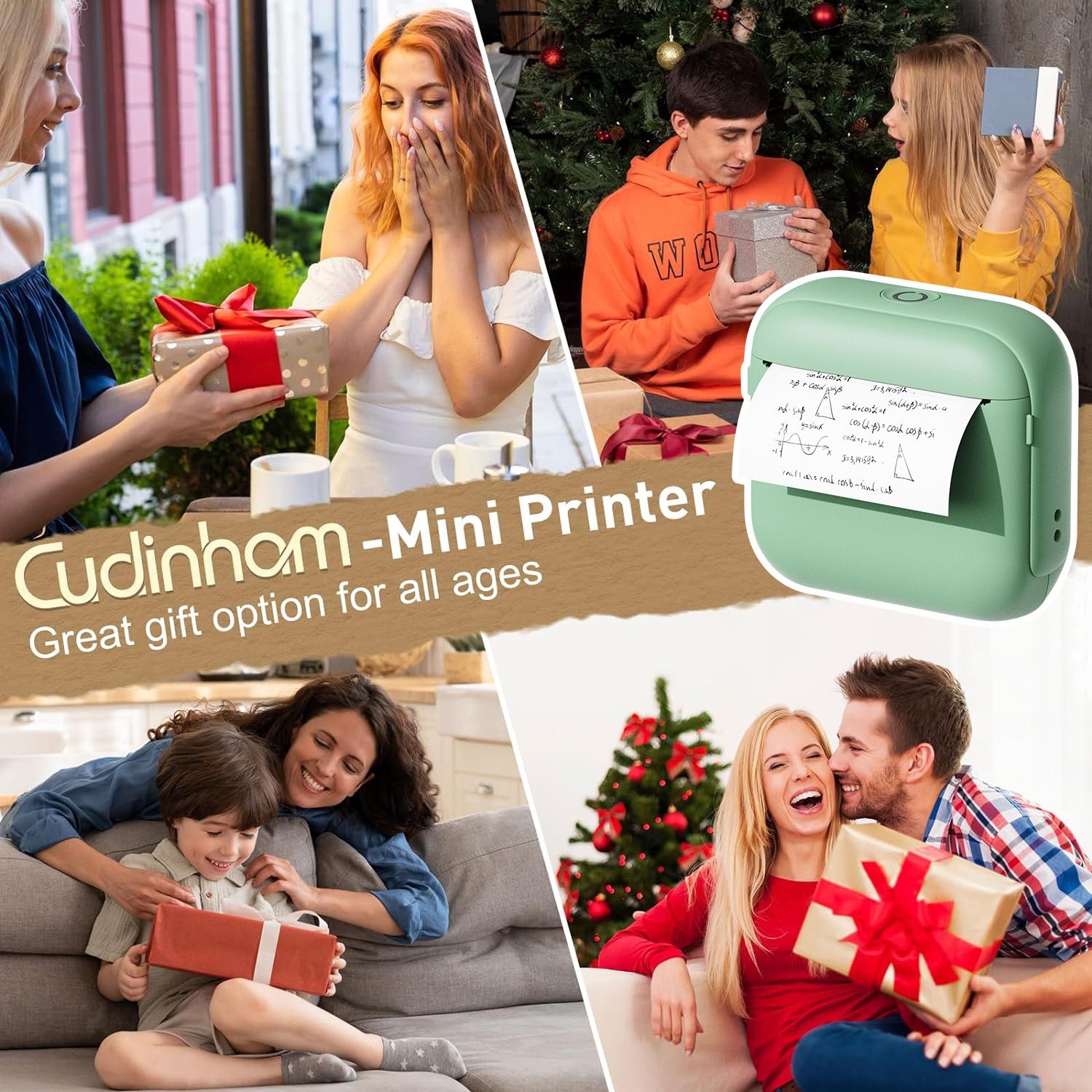 Mini Bluetooth Thermal Printer for Study, Journaling, and Labeling – Inkless Wireless Printing with App Control, Perfect for Students, DIY Lovers, and Home Organization Gifts (Purple)