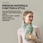 USB-Powered Heated Scarf with 3 Temperature Settings, Knitted Jacquard Design, Soft Fleece Lining, Ideal for Winter Outdoor and Home Use, Machine Washable, Power Bank Not Included (Plaid Jacquard, Beige)