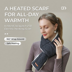 USB-Powered Heated Scarf with 3 Temperature Settings, Knitted Jacquard Design, Soft Fleece Lining, Ideal for Winter Outdoor and Home Use, Machine Washable, Power Bank Not Included (Plaid Jacquard, Khaki)