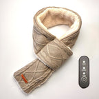 USB-Powered Heated Scarf with 3 Temperature Settings, Knitted Jacquard Design, Soft Fleece Lining, Ideal for Winter Outdoor and Home Use, Machine Washable, Power Bank Not Included (Stripe Jacquard, Dark Grey)