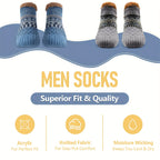 Men's Fleece-Lined Anti-Slip House Socks – Warm, Cozy, and Secure for Indoor Wear with Plush Sherpa Lining and Silicone Grip Dots (S, Black)