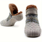 Men's Fleece-Lined Anti-Slip House Socks – Warm, Cozy, and Secure for Indoor Wear with Plush Sherpa Lining and Silicone Grip Dots (S, Black)