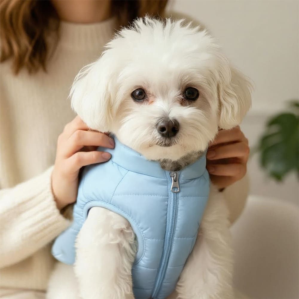 Winter Warm Quilted Vest for Small Pets – Water-Resistant, Fleece-Lined, Easy-On Design with Leash Hole for Indoor and Outdoor Use (M, Pink)