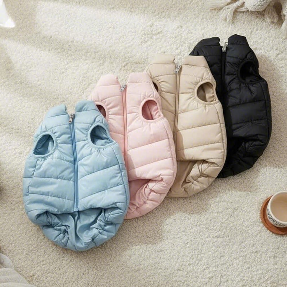 Winter Warm Quilted Vest for Small Pets – Water-Resistant, Fleece-Lined, Easy-On Design with Leash Hole for Indoor and Outdoor Use (S, Pink)