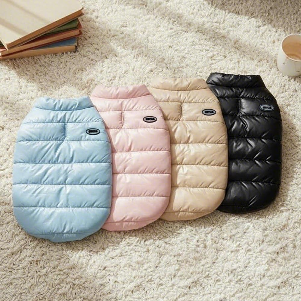 Winter Warm Quilted Vest for Small Pets – Water-Resistant, Fleece-Lined, Easy-On Design with Leash Hole for Indoor and Outdoor Use (XS, Blue)