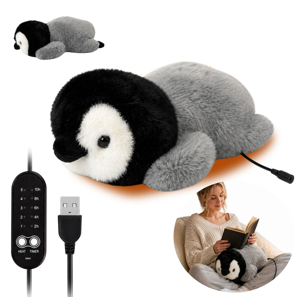 Keep cozy and warm with this adorable penguin-shaped heated plush toy, perfect for relaxing at home, reading, or as a thoughtful gift for any occasion.
