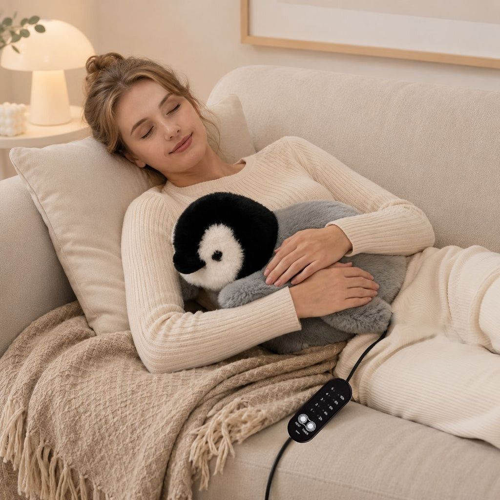 Keep cozy and warm with this adorable penguin-shaped heated plush toy, perfect for relaxing at home, reading, or as a thoughtful gift for any occasion.