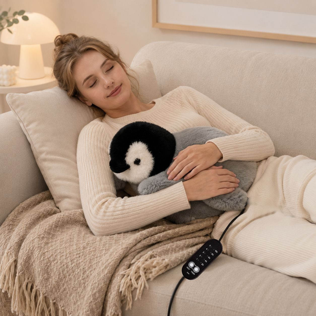 Keep cozy and warm with this adorable penguin-shaped heated plush toy, perfect for relaxing at home, reading, or as a thoughtful gift for any occasion.