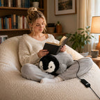 Keep cozy and warm with this adorable penguin-shaped heated plush toy, perfect for relaxing at home, reading, or as a thoughtful gift for any occasion.