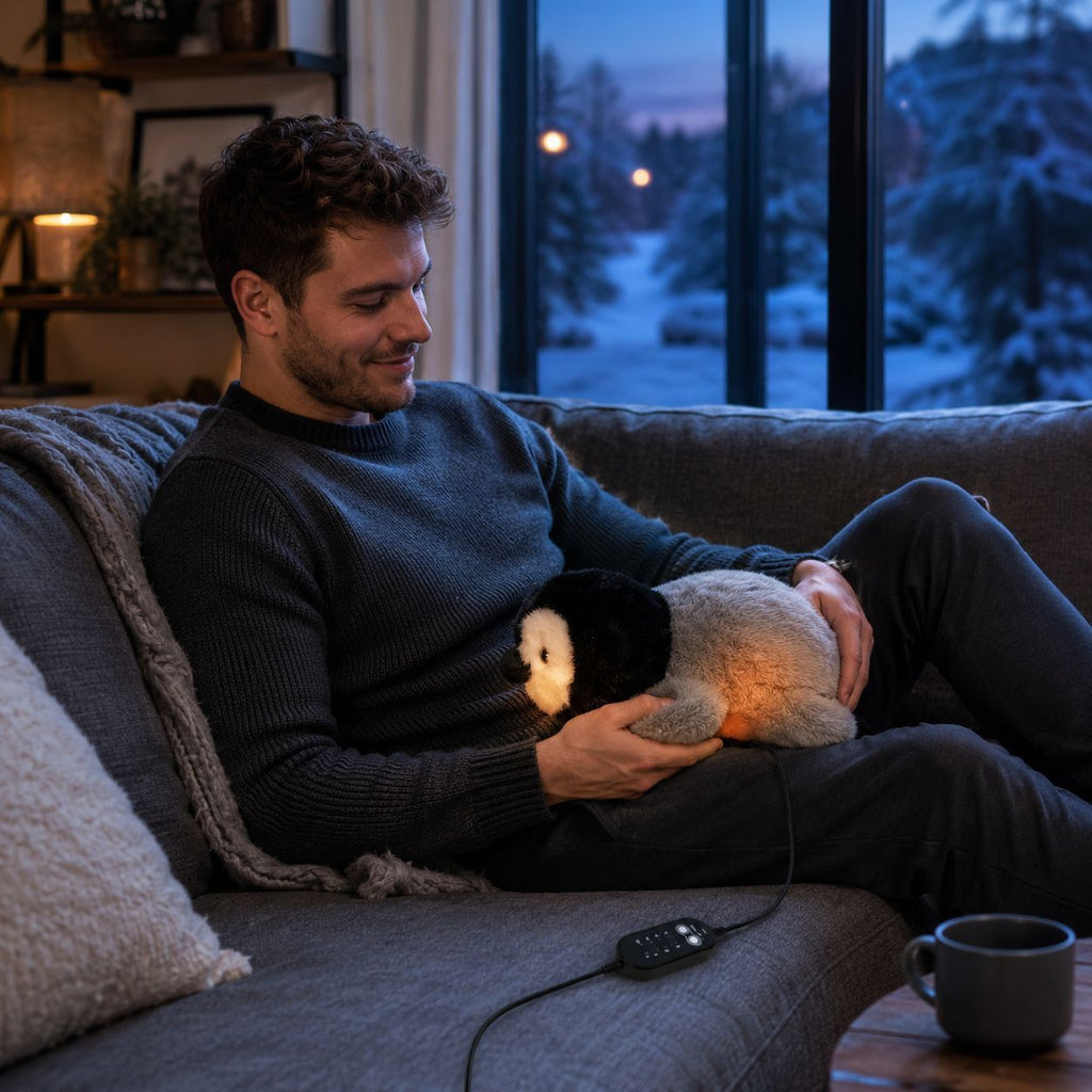 Keep cozy and warm with this adorable penguin-shaped heated plush toy, perfect for relaxing at home, reading, or as a thoughtful gift for any occasion.