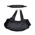 USB-Powered Heated Hand Muff with 3-Temperature Control, Water-Resistant Quilted Design, Adjustable Neck Strap, and Zippered Pocket for Outdoor Winter Activities Like Ice Fishing, Camping, and Hiking (Black)
