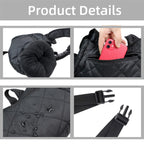 USB-Powered Heated Hand Muff with 3-Temperature Control, Water-Resistant Quilted Design, Adjustable Neck Strap, and Zippered Pocket for Outdoor Winter Activities Like Ice Fishing, Camping, and Hiking (Black)