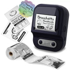 Portable Inkless Thermal Label Printer with Bluetooth Connectivity, Compatible with 12-58mm Paper Widths for Home Organization, Office Filing, Retail Pricing, and Creative Labeling Projects (Black)