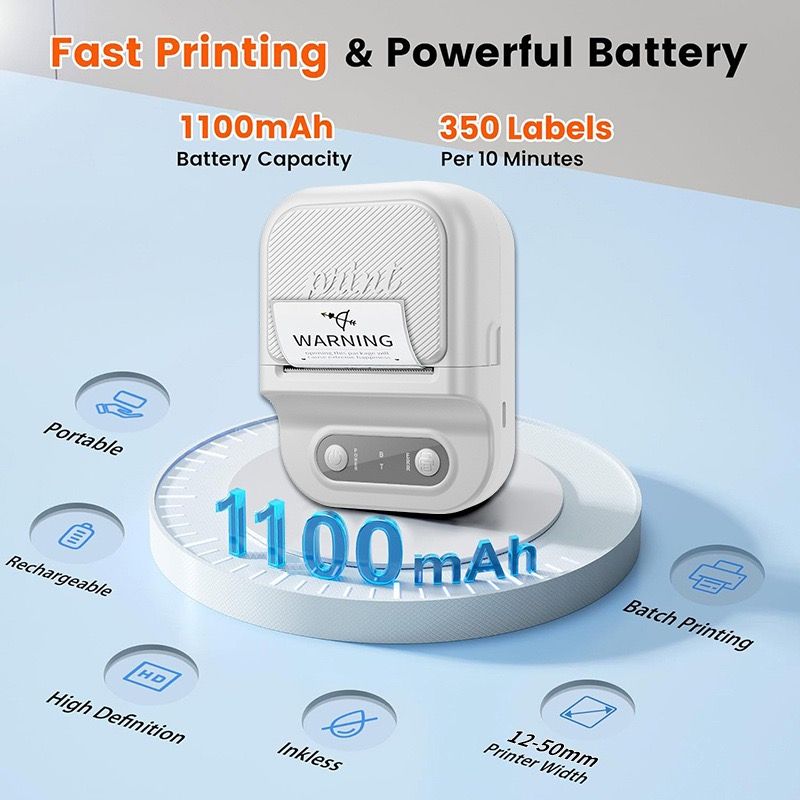 Portable Inkless Thermal Label Printer with Bluetooth Connectivity, Compatible with 12-58mm Paper Widths for Home Organization, Office Filing, Retail Pricing, and Creative Labeling Projects (Black)