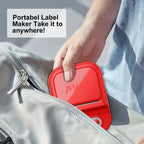 Portable Inkless Thermal Label Printer with Bluetooth Connectivity, Compatible with 12-58mm Paper Widths for Home Organization, Office Filing, Retail Pricing, and Creative Labeling Projects (Red)