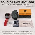 DOTUGE DGZ-Z19XS Series Ski Goggles with Magnetic Quick-Change Lens, Double-Layer Anti-Fog UV400 HD Coated Lenses, Compatible with Prescription Glasses, for Snow Sports, Climbing, and Mountain Adventures (C)