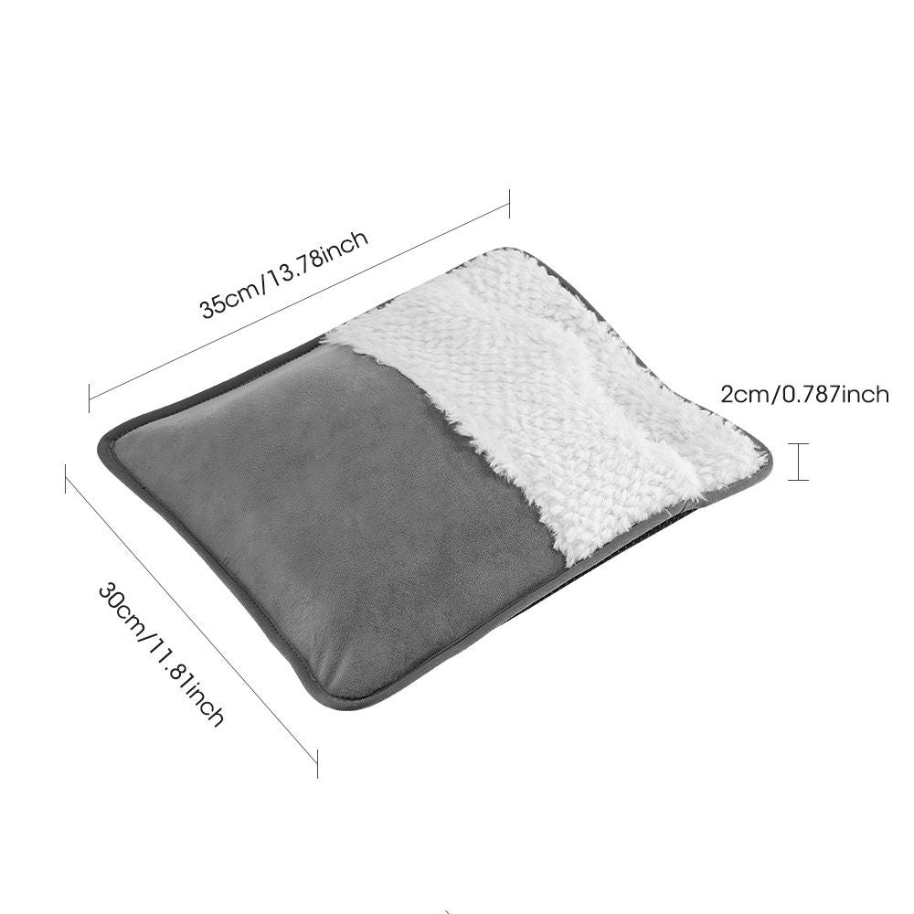 USB Heated Foot Warmer Pad – Ultra-Soft Crystal Velvet, Fast Heating & Constant 50°C, Portable for Home Office Car, Use with Power Bank Computer USB Ports, Multi-Purpose Warmth for Feet Knees Shoulders (Grey)