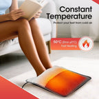 USB Heated Foot Warmer Pad – Ultra-Soft Crystal Velvet, Fast Heating & Constant 50°C, Portable for Home Office Car, Use with Power Bank Computer USB Ports, Multi-Purpose Warmth for Feet Knees Shoulders (Grey)