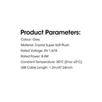 USB Heated Foot Warmer Pad – Ultra-Soft Crystal Velvet, Fast Heating & Constant 50°C, Portable for Home Office Car, Use with Power Bank Computer USB Ports, Multi-Purpose Warmth for Feet Knees Shoulders (Grey)