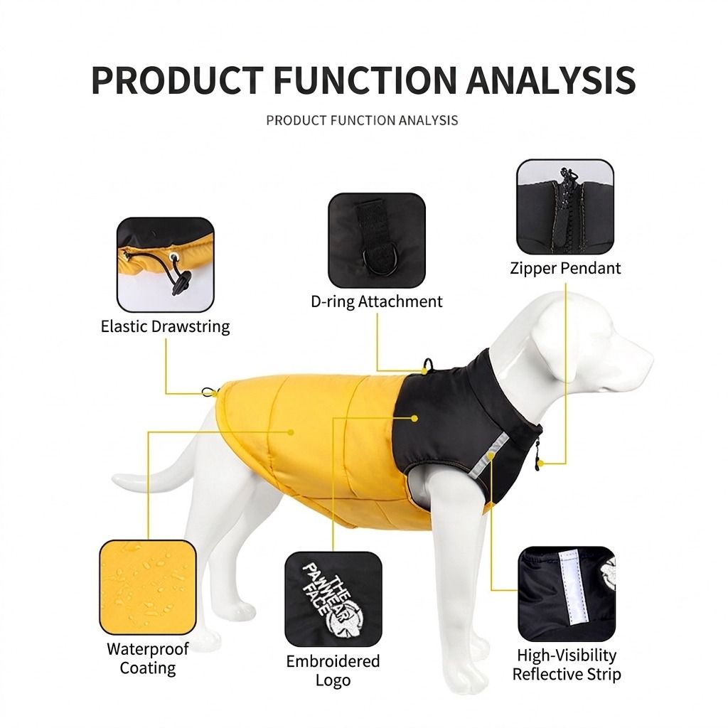 Keep Your Pup Cozy and Visible This Winter – Waterproof, Insulated Dog Coat with Reflective Strips, Front Zipper, D-Ring Leash Attachment, and Adjustable Fit for Daily Walks and Outdoor Adventures (3XL, SkyBlue)
