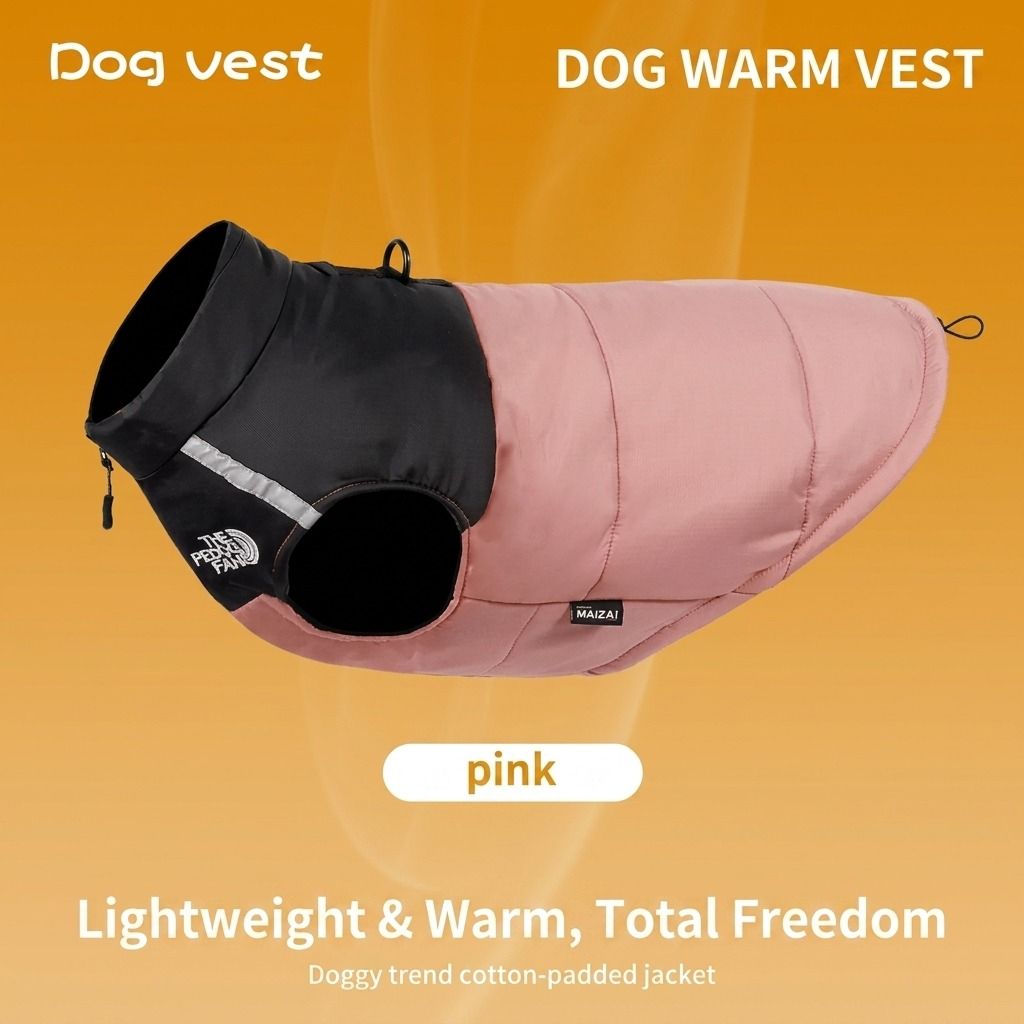 Keep Your Pup Cozy and Visible This Winter – Waterproof, Insulated Dog Coat with Reflective Strips, Front Zipper, D-Ring Leash Attachment, and Adjustable Fit for Daily Walks and Outdoor Adventures (L, Grey)