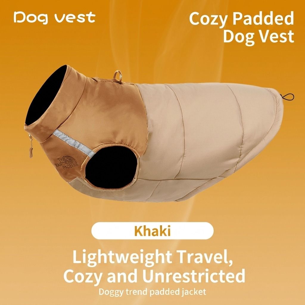 Keep Your Pup Cozy and Visible This Winter – Waterproof, Insulated Dog Coat with Reflective Strips, Front Zipper, D-Ring Leash Attachment, and Adjustable Fit for Daily Walks and Outdoor Adventures (L, Yellow)