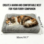 Heated Pet Bed with USB Power, Foldable Cat Dog Sleeping Bag with Soft Fleece, Adjustable Temperature Control and Timer, Ideal for Travel and Home Use (Grey)