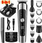 Waterproof Electric Shaver Men'S Hair Trimmer Multifunctional Hair Clipper Nose - Black - Size L